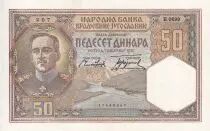 Iugoslavia 20 Dinara - King Alexander I - Equestrian statue - 1931 - P.28