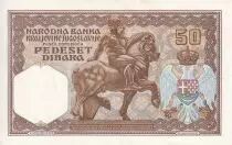 Iugoslavia 20 Dinara - King Alexander I - Equestrian statue - 1931 - P.28