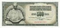 Iugoslavia 500 Dinara - 1981 - Replacement - P.91b