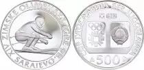Iugoslavia 500 dinara - Olympics Games of  Saravejo 1984 - Silver - 1983 - Proof