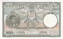 Iugoslavia 500 Dinara - Peter II - Woman seated - 1935 - Serial Y.0293 - P.32