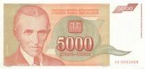 Iugoslavia 5000 Dinara - 1993 - Replacement - P.128