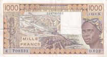 Ivory Coast 1000 Francs - Woman - 1989 - Lettre K (Senegal) - Serial D.022 - P.707Ki