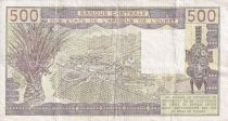 Ivory Coast 500 Francs - Old man and ox - Letter K (Senegal) 1986 - Serial M.15 - P.706Ki