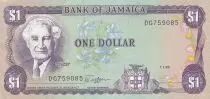 Jamaica 1 Dollar - Alexander Bustamante - Beach and sea  - 01-07-1989 - Serial DG