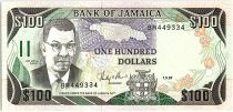 Jamaica 100 Dollars, Sir Donald Sangster - Waterfall - 1987