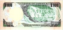 Jamaica 100 Dollars, Sir Donald Sangster - Waterfall - 1987