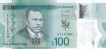 Jamaica 100 Dollars Marcus Garvey - Polymer - 2022 - Serial AA