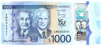 Jamaica 1000 Dollars -Sir Alexander Bustamante - Norman Manley - Polymer - 2022 Serial AM