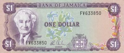 Jama�que 1 Dollar - Sir Alexander Bustamante - 1970