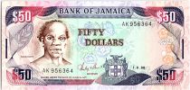 Jamaïque 50 Dollars, Samuel Sharpe - Plage - 1988