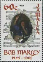 Jama&iuml;que Lot 2 timbres 60 cents et 5 25 Dollars JAMAIQUE - Bob Marley