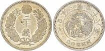 Japan 20 Sen - Dragon - Meiji Year 18 - 1885 - Silver