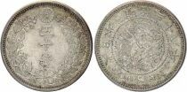 Japan 50 Sen - Dragon - Meiji Year 38 - 1905 - Silver