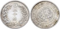 Japan 50 Sen Dragon - 1898 Meiji Year 31 - Silver