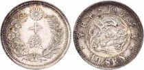 Japon 10 Sen - Dragon - Meiji An 9 - 1876 - Argent