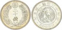 Japon 20 Sen - Dragon - Meiji An 26 - 1893 - Argent