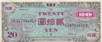 Japon 20 Yen Allied Military Currency  - 1945 - Lettre B