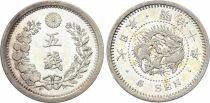 Jap&oacute;n 5 Sen - Dragon - Meiji Year 10 - 1877 - Silver