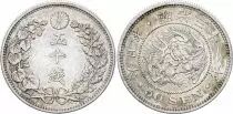 Jap&oacute;n 50 Sen Dragon - 1898 Meiji Year 31 - Silver