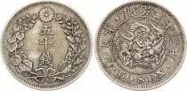 Jap&oacute;n 50 Sen Dragon - 1899 Meiji Year 32 - Silver