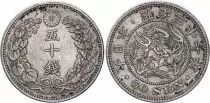 Jap&oacute;n 50 Sen Dragon - 1904 Meiji Year 37 - Silver
