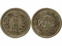 Japon Meiji - 10 Sen Argent, Dragon - An 6 (1873)