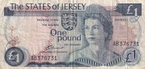 Jersey 1 Pound - Elisabeth II - Bataille de Jersey - ND (1976-1988) - P.11a