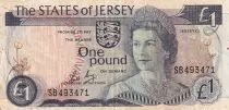 Jersey 1 Pound - Elisabeth II - Bataille de Jersey - ND (1976-1988) - P.11b