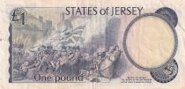 Jersey 1 Pound - Elisabeth II - Bataille de Jersey - ND (1976-1988) - P.11b