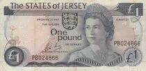 Jersey 1 Pound - Elisabeth II - Bataille de Jersey - ND (1976-1988) - S&eacute;rie PB