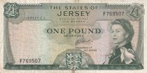 Jersey 1 Pound - Elisabeth II - Chateau de Mont Orgueil - 1963 - P.8b