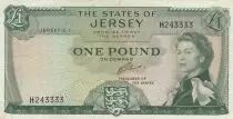 Jersey 1 Pound - Elisabeth II - Jersey - 1963 - Série H
