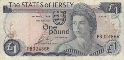 Jersey 1 Pound - Elizabeth II - Battle of Jersey - ND (1976-1988) - PB Series