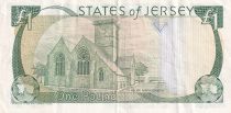 Jersey 1 Pound - Elizabeth II - Church - ND (1989) - VF+ - P.15