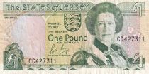 Jersey 1 Pound - Elizabeth II - ND (1989) - Serial CC - P.15