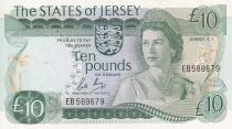 Jersey 10 Pounds - Elisabeth II - Victoria College - ND (1983-1988) - Série EB - P.13b