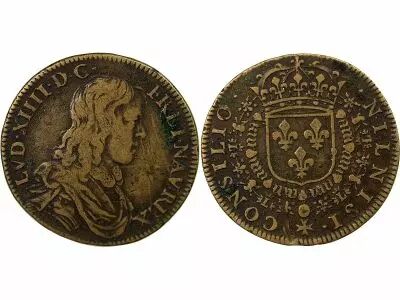 Jeton France 1 token Brass Louis XIV