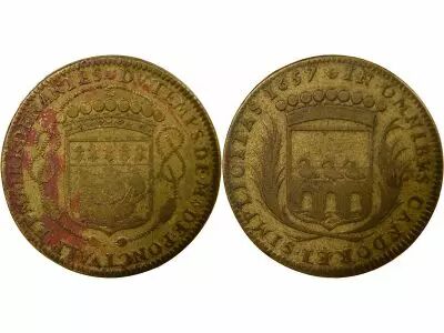 Jeton France 1 token Brass Ren� de Ponctual 1657 T Nantes