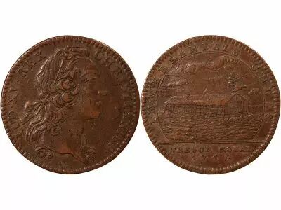 Jeton France 1 token Copper Louis XV 1742