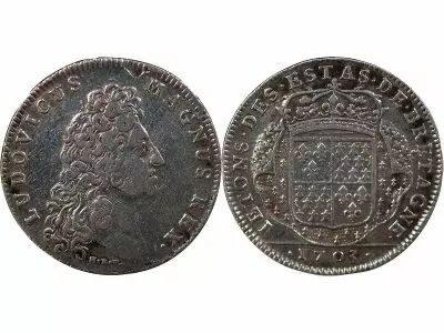 Jeton France 1 token Silver Louis XIV 1703 Vannes