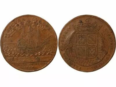 Jeton Francia 1 token Cobre 1694