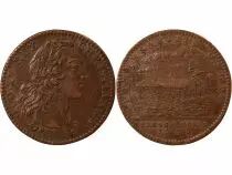 Jeton Francia 1 token Cobre Louis XV 1742