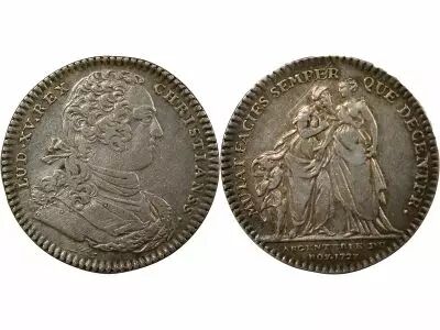 Jeton Francia 1 token Plata Louis XV 1727