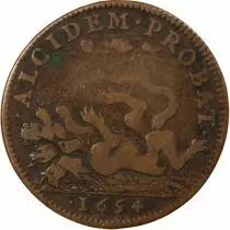 Jeton Francia 1 token Rame Louis XIV 1654