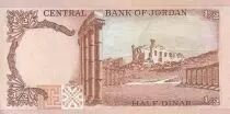 Jordanie 1/2 Dinar - Roi Hussein - Ruines de Jersah - P.17e