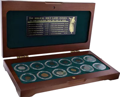 Jud�e Biblical Holy Land: Box of 12 Ancient Judaea Coins from the Time Of Jesus