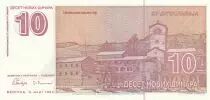 Jugoslawien 10 Dinara - Petar II Petrovic Niegos - Monastery - 1994 - Serial AA