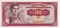 Jugoslawien 100 Dinara  - Woman - Landscape - 1963 - Serial AS - P.73