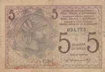 Jugoslawien 5 Dinara - Helmated man- 1919 - Serial C.002